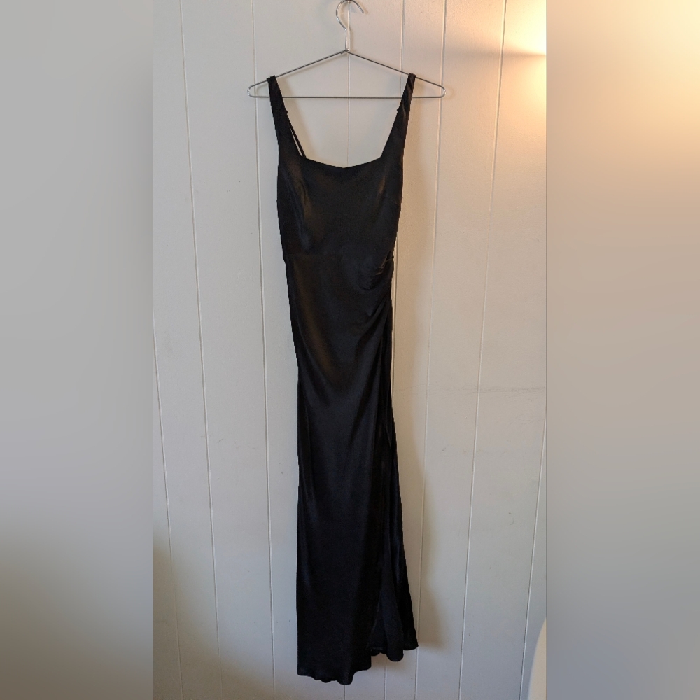 Hello MollyThe Evelina Satin Maxi Dress Black Small - Picture 3 of 8
